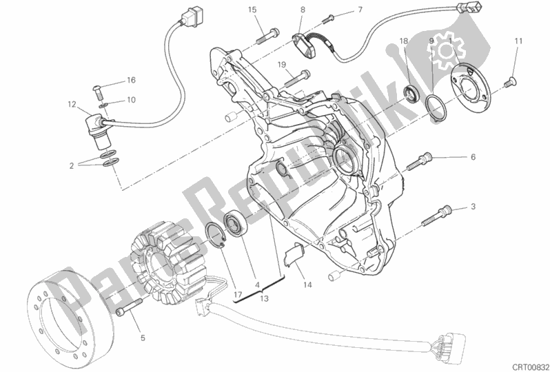 Alle onderdelen voor de Generator Deksel van de Ducati Diavel 1260 S 2019